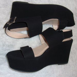 Charlotte Russe Black Thick Wedge Heels Size 9